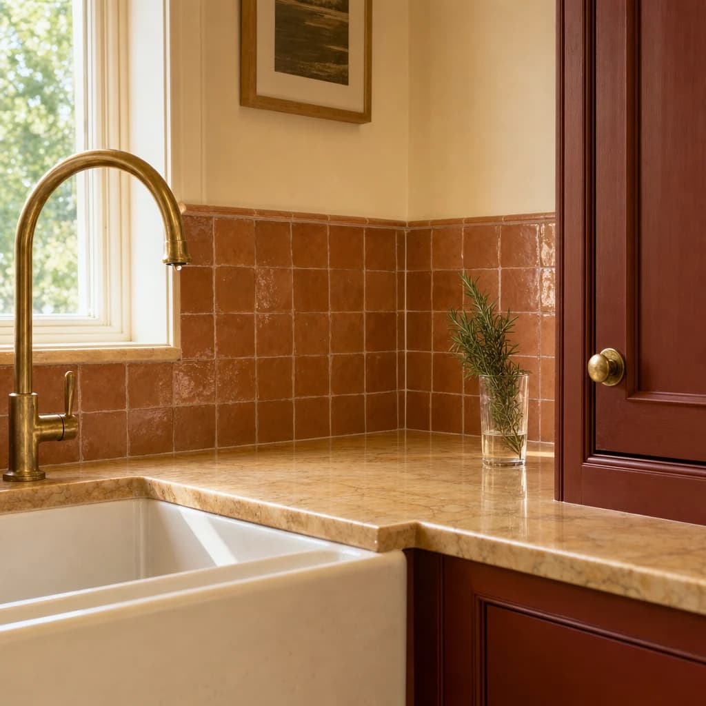 Cleaning pricing notes and calculator on a kitchen island